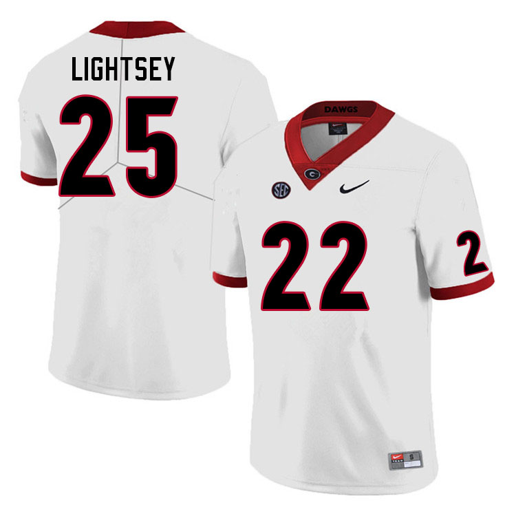 Men #25 E.J. Lightsey Georgia Bulldogs College Football Jerseys Sale-White - Click Image to Close